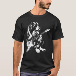 Dog Guitarist Guitar - Bernese Mountain Dad Mum T-Shirt