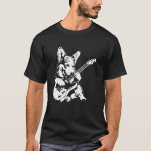 Dog Guitarist Guitar - Cardigan Welsh Corgi Dad Mo T-Shirt