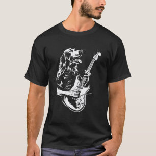 Dog Guitarist Guitar - Gordon Setter Dad Mum T-Shirt