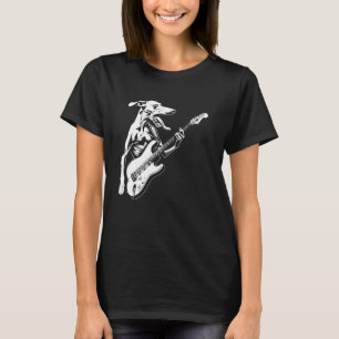 Dog Guitarist Guitar - Greyhound Dad Mum T-Shirt