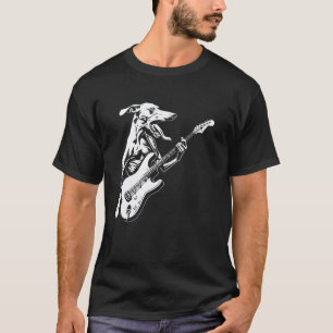Dog Guitarist Guitar - Greyhound Dad Mum T-Shirt