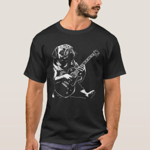 Dog Guitarist Guitar Pug Dad Mom for Men Women T-Shirt