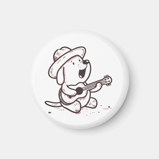 Dog, Guitarist, Musician Magnet (Front)