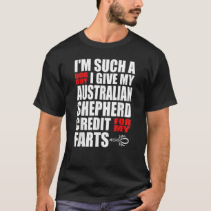 Dog Guy Australian Shepherd Fart Joke for Men Boys T-Shirt