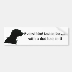 Dog hair bumper sticker