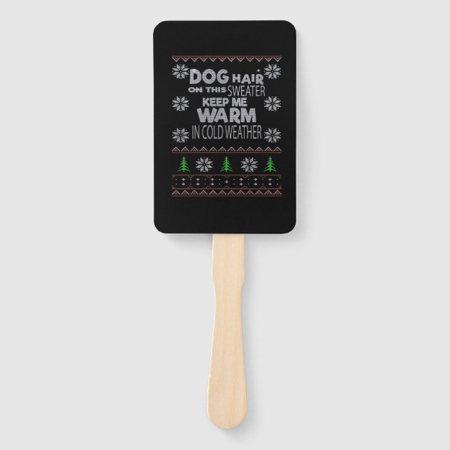 Dog Hair Christmas Sweater Essential T-Shirt Hand Fan (Front)