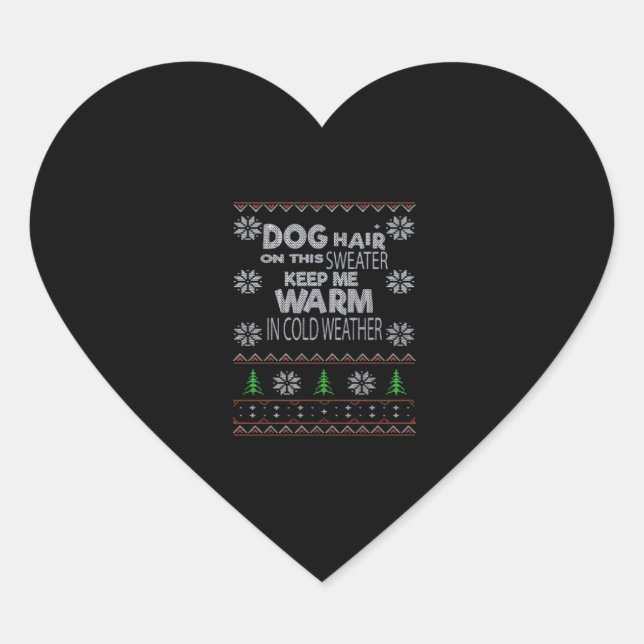 Dog Hair Christmas Sweater Essential T-Shirt Heart Sticker (Front)