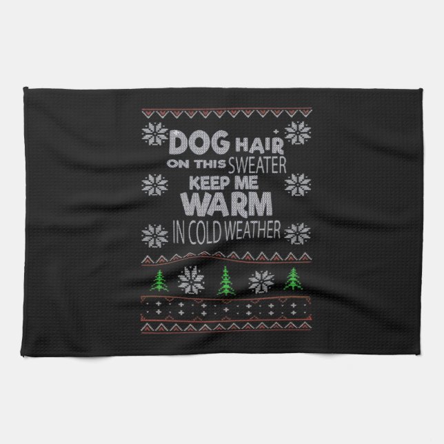 Dog Hair Christmas Sweater Essential T-Shirt Tea Towel (Horizontal)