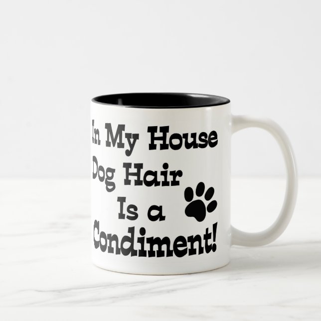 Dog Hair Condiment Two-Tone Coffee Mug (Right)