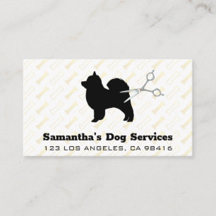 Dog Hair Cuts   Bones Pattern Business Card