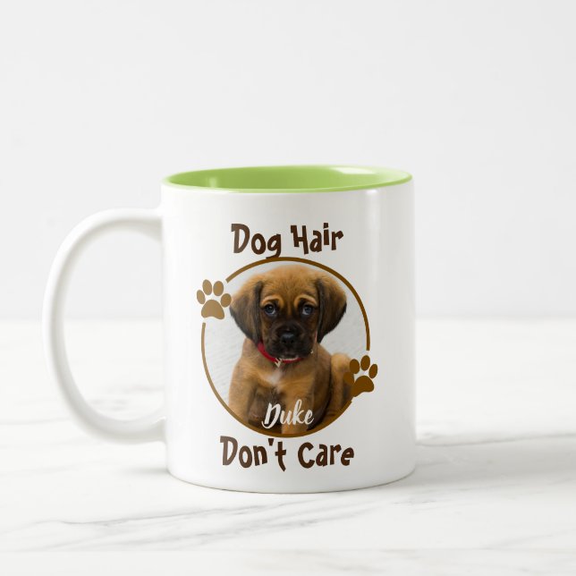 Dog Hair Don't Care Personalised Mug (Left)