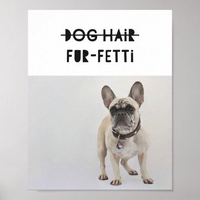 Dog Hair Fur-Fetti Custom Photo Frenchie Quote Art Poster (Front)