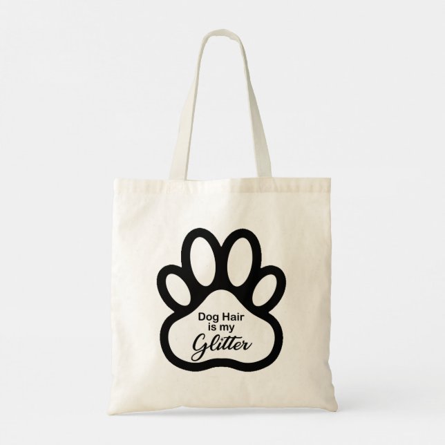 Dog Hair Glitter Paw Tote (Back)