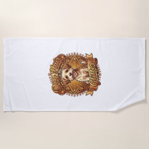 Dog Hair Is Glitter Fluffy Gold Ribbon_1 Beach Towel