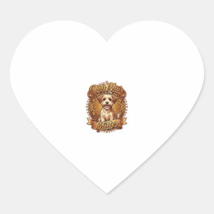 Dog Hair Is Glitter Fluffy Gold Ribbon_1 Heart Sticker