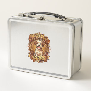 Dog Hair Is Glitter Fluffy Gold Ribbon_1 Metal Lunch Box