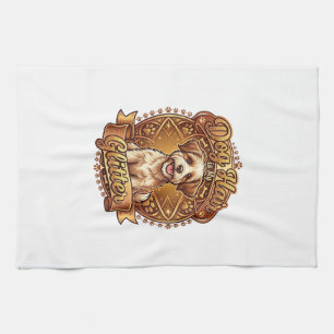Dog Hair Is Glitter Fluffy Gold Ribbon_1 Tea Towel
