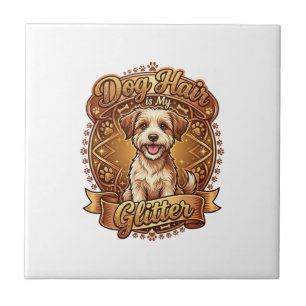 Dog Hair Is Glitter Fluffy Gold Ribbon_1 Tile