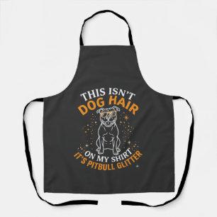 Dog Hair Pitbull Glitter Wearing Sunglasses Stars Apron