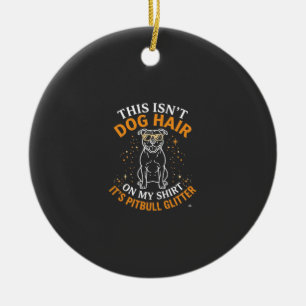 Dog Hair Pitbull Glitter Wearing Sunglasses Stars Ceramic Tree Decoration