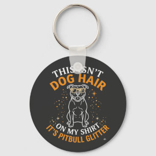 Dog Hair Pitbull Glitter Wearing Sunglasses Stars Key Ring
