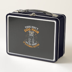 Dog Hair Pitbull Glitter Wearing Sunglasses Stars Metal Lunch Box