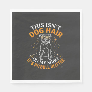 Dog Hair Pitbull Glitter Wearing Sunglasses Stars Napkin