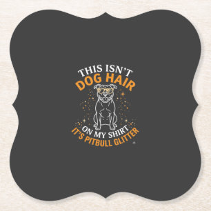 Dog Hair Pitbull Glitter Wearing Sunglasses Stars Paper Coaster