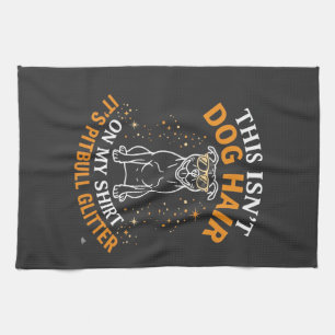 Dog Hair Pitbull Glitter Wearing Sunglasses Stars Tea Towel