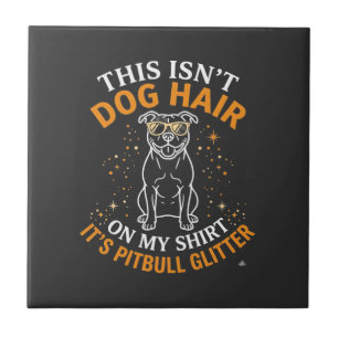 Dog Hair Pitbull Glitter Wearing Sunglasses Stars Tile