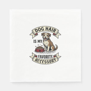 Dog Hair Shirt Vintage Engraving Funny Dog Lover D Napkin