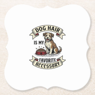 Dog Hair Shirt Vintage Engraving Funny Dog Lover D Paper Coaster