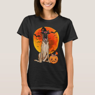 Dog Halloween Belgian Malinoi Jack O Lantern Pumpk T-Shirt