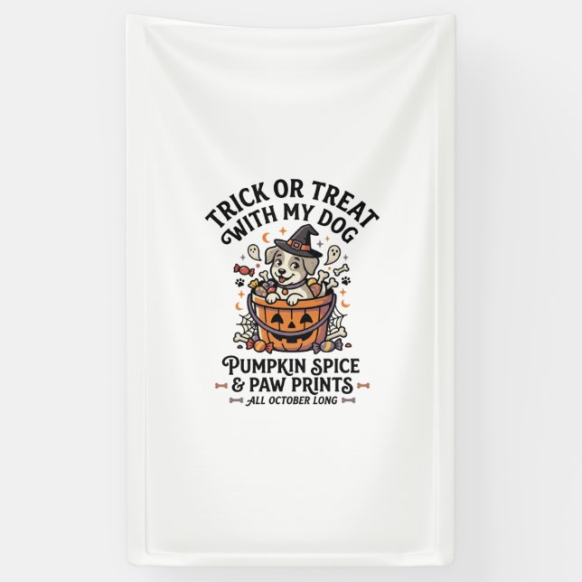 Dog Halloween Candy Night Banner (Vertical)