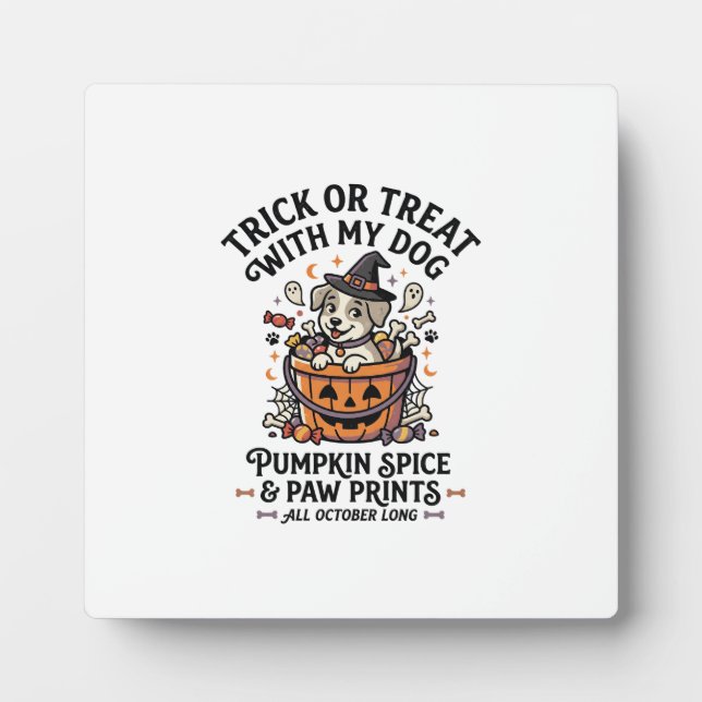 Dog Halloween Candy Night Plaque (Front)