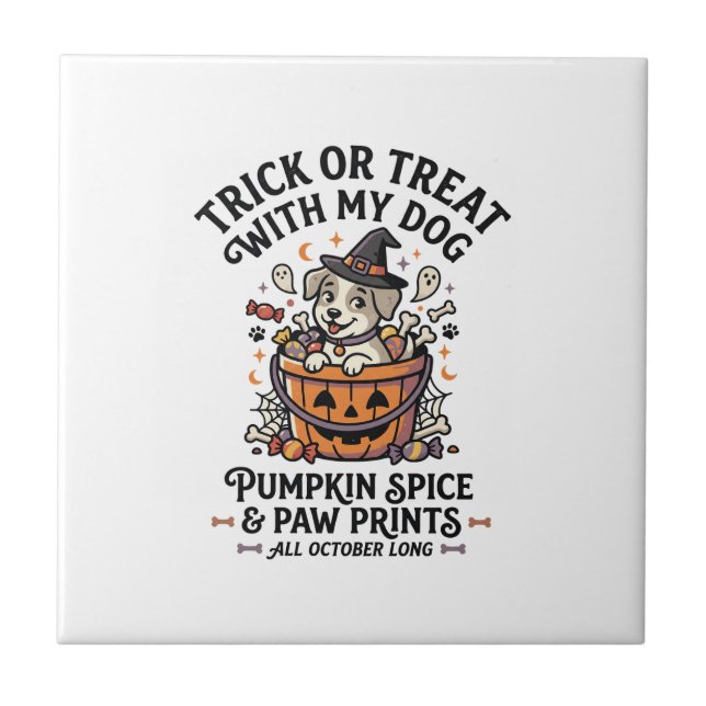 Dog Halloween Candy Night Tile (Front)