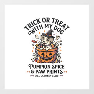 Dog Halloween Candy Night Window Cling
