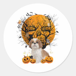 Dog Halloween Classic Round Sticker
