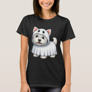 Dog Halloween Costume Ghost West Highland Terrier T-Shirt