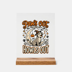 Dog Halloween Howl Party Acrylic Sign