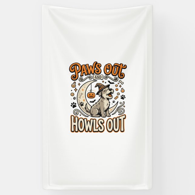 Dog Halloween Howl Party Banner (Vertical)