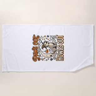 Dog Halloween Howl Party Beach Towel
