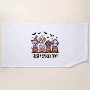 Dog Halloween Just a Spooky Paw 2 Beach Towel