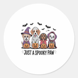 Dog Halloween Just a Spooky Paw 2 Classic Round Sticker
