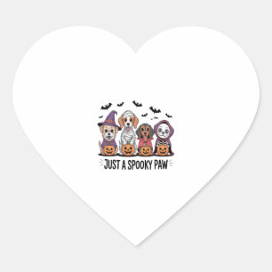Dog Halloween Just a Spooky Paw 2 Heart Sticker