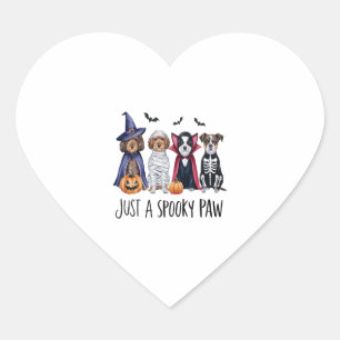 Dog Halloween Just a Spooky Paw Heart Sticker