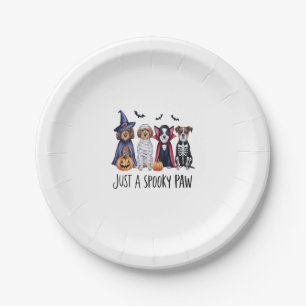 Dog Halloween Just a Spooky Paw Paper Plate