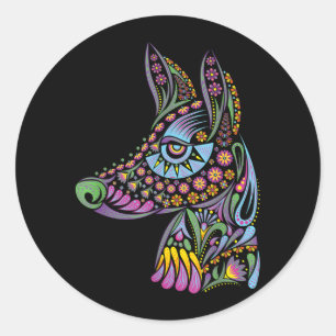 Dog Halloween Mexican - Colourful Costume Dog Classic Round Sticker
