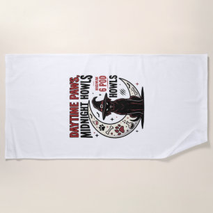 Dog Halloween Midnight Howls Beach Towel