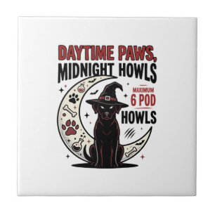 Dog Halloween Midnight Howls Tile